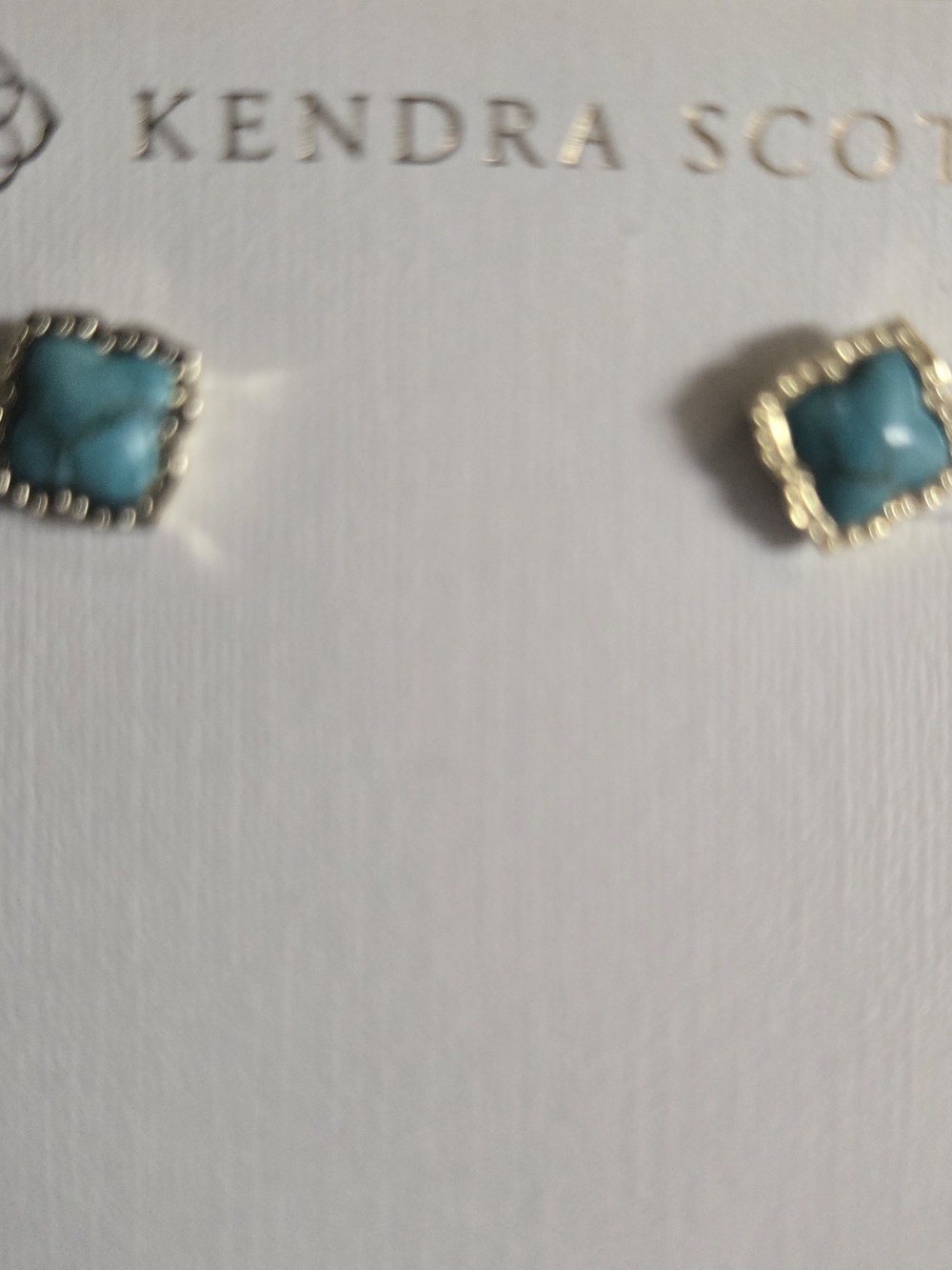 Kendra Scott Turquoise Gold Elisa Stud Earrings - Picture 2 of 2